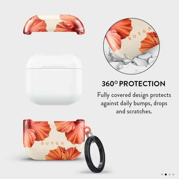 Burga AirPods 4 Case — Hibiscus Floral - Picture 2 of 5